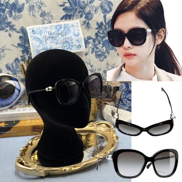 CHANEL Accessories - 🆕 CHANEL 🧿 NWOT CH5339H Oversized Square Sunglass with Pearl Detail, Black